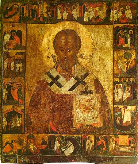 Святой Никола, с житием (Псковская) 