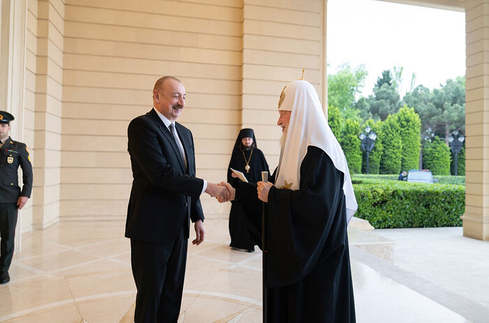 Состоялась встреча Святейшего Патриарха Кирилла с Президентом Азербайджана Ильхамом Алиевым