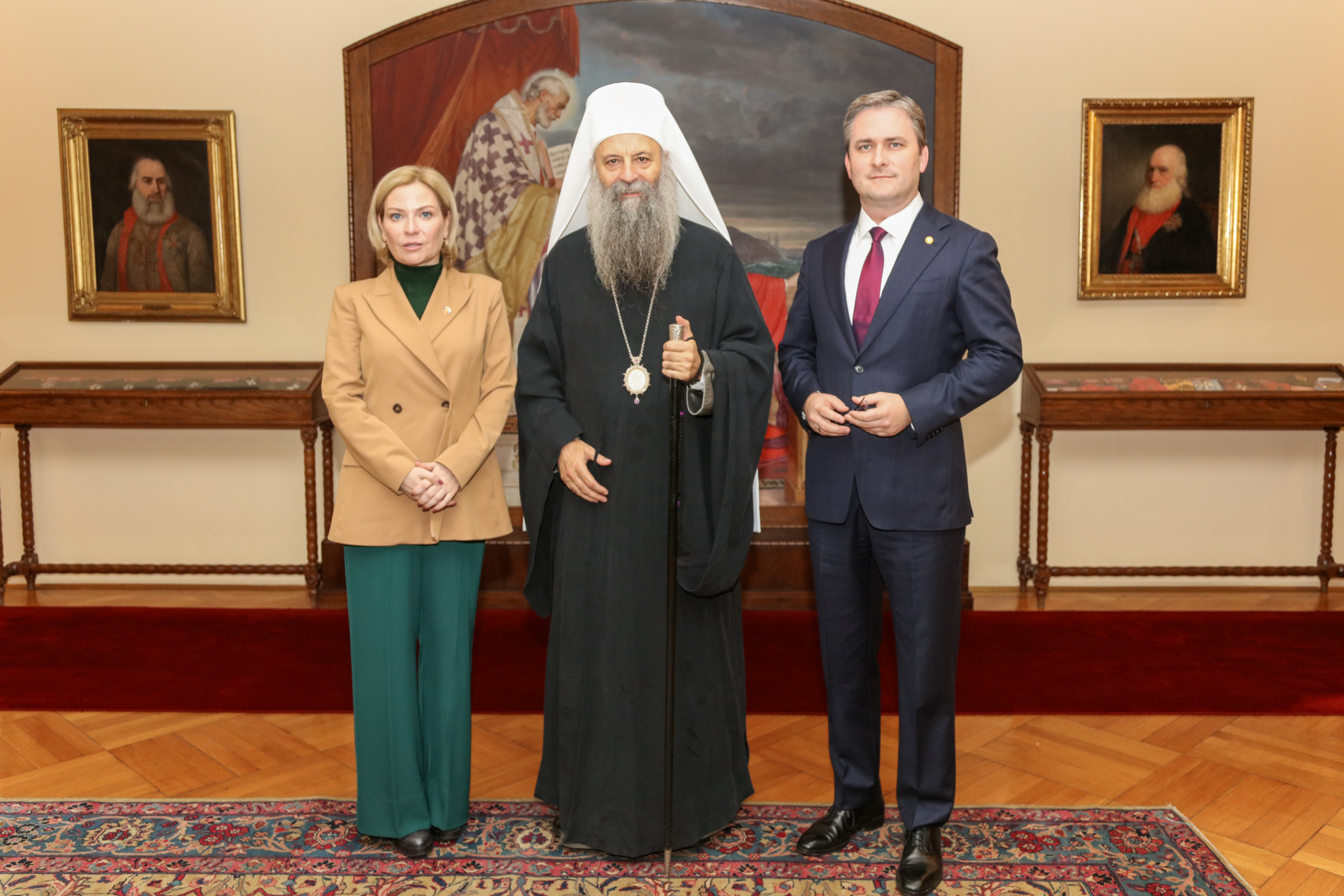 Патриарх Порфирий пообщался с министрами культуры России и Сербии