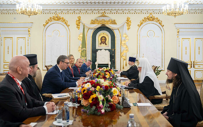 Святейший Патриарх Кирилл встретился с Президентом Сербии Александром Вучичем