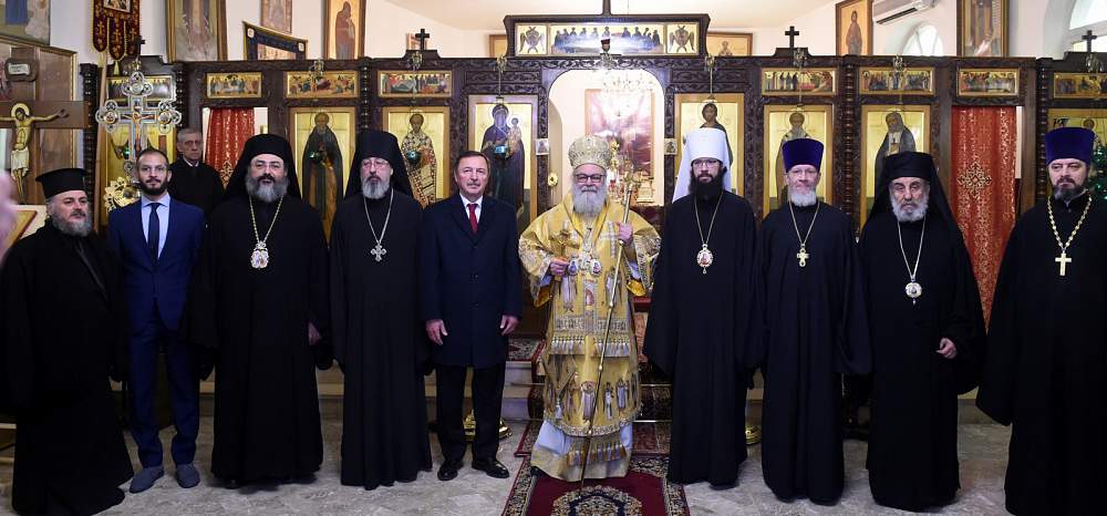 Божественная литургия с участием российской делегации на Русском подворье в Дамаске