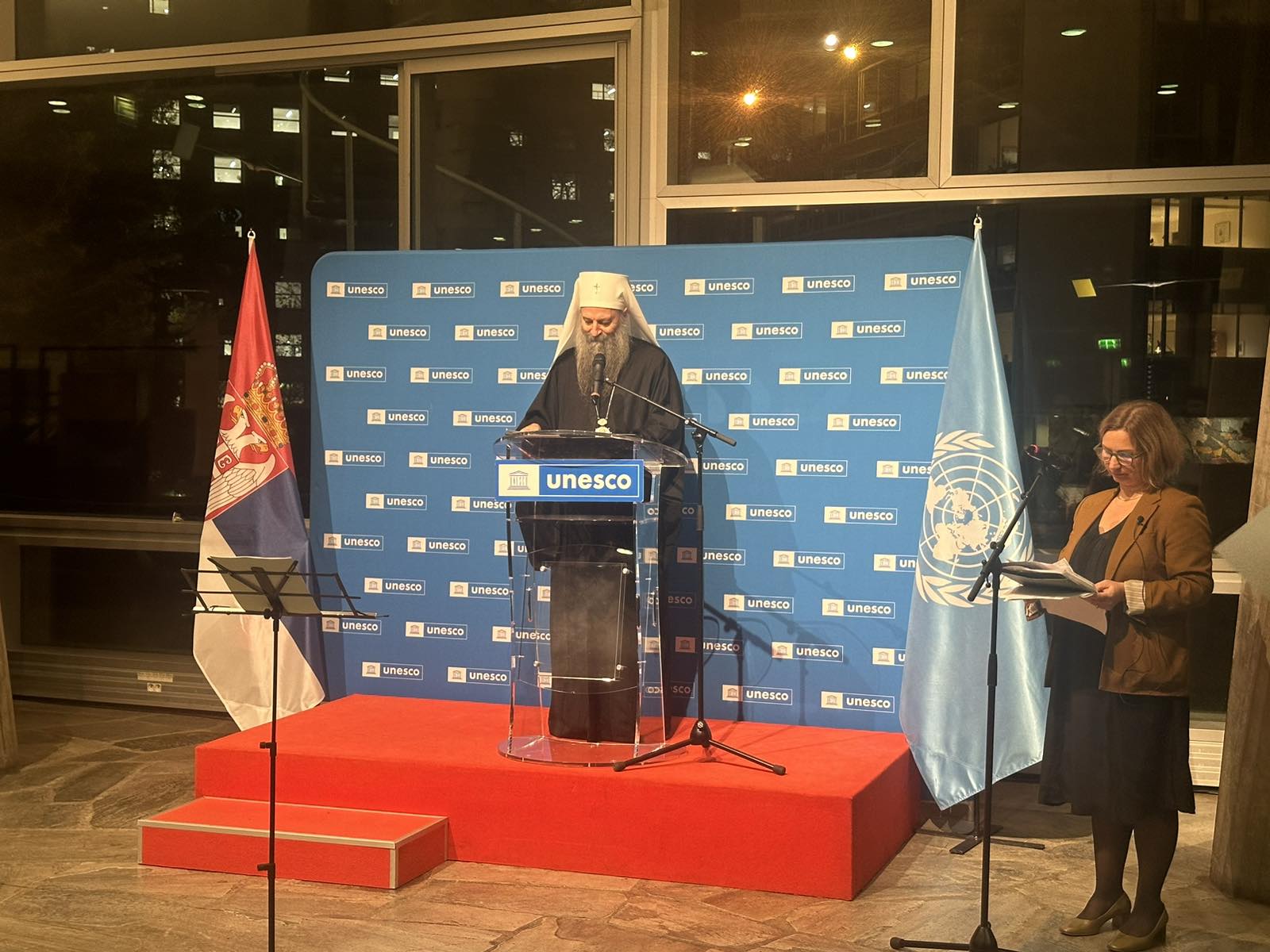 Патриарх Порфирий открыл в штаб-квартире ЮНЕСКО выставку о сербских святынях Косово и Метохии