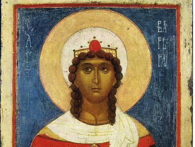 17 декабря православные верующие молятся пред образом великомученицы Варвары Илиопольской