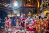 В праздник Светлого Христова Воскресения Предстоятель Русской Церкви возглавил торжественное богослужение в Храме Христа Спасителя