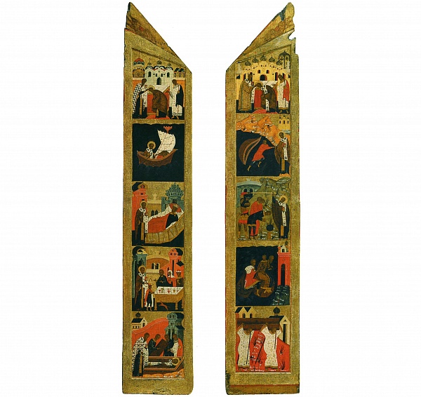 Св. Николай Мирликийский (части киота с житием)  