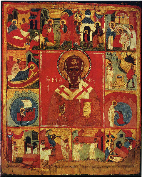 Никола поясной, с житием 