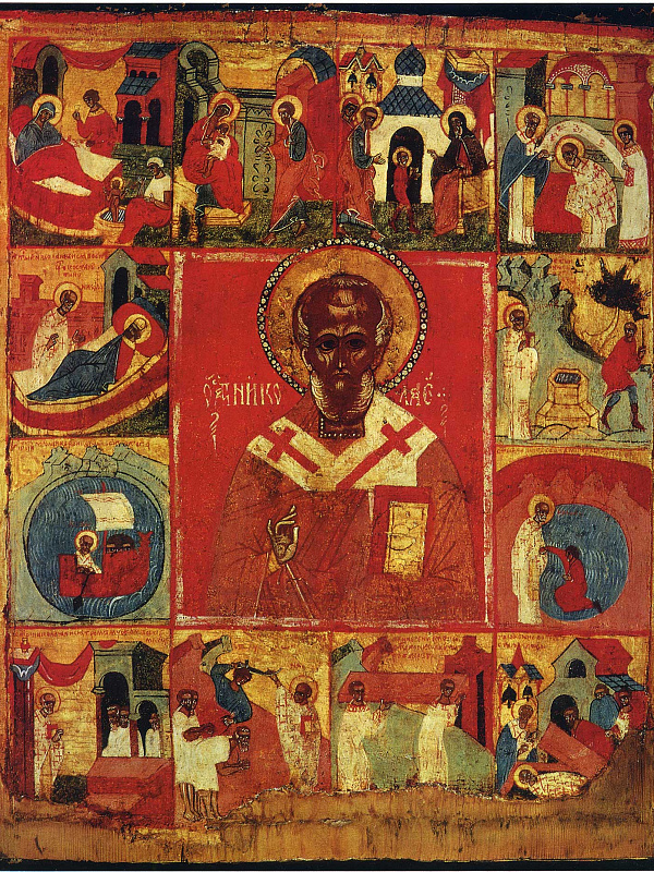 Никола поясной, с житием 