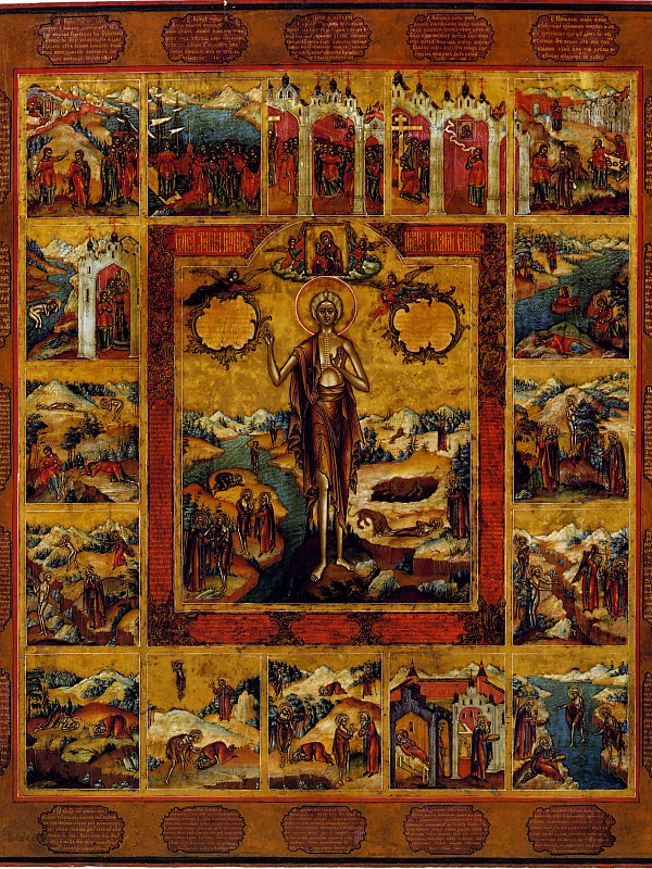 Преподобная Мария Египетская, с житием (Невьянская икона)