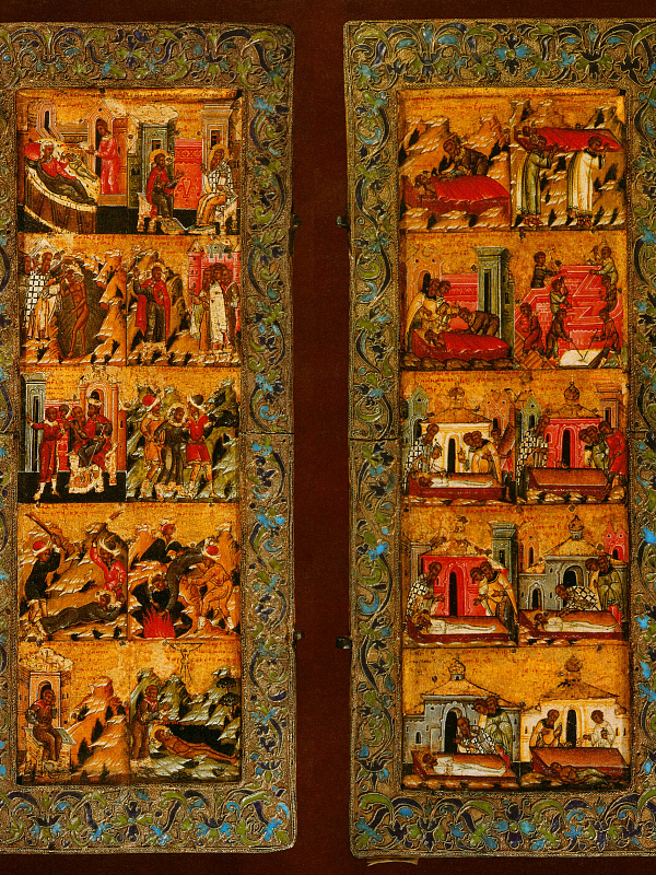 Великомученик Никита Готфский, створки складня с житием