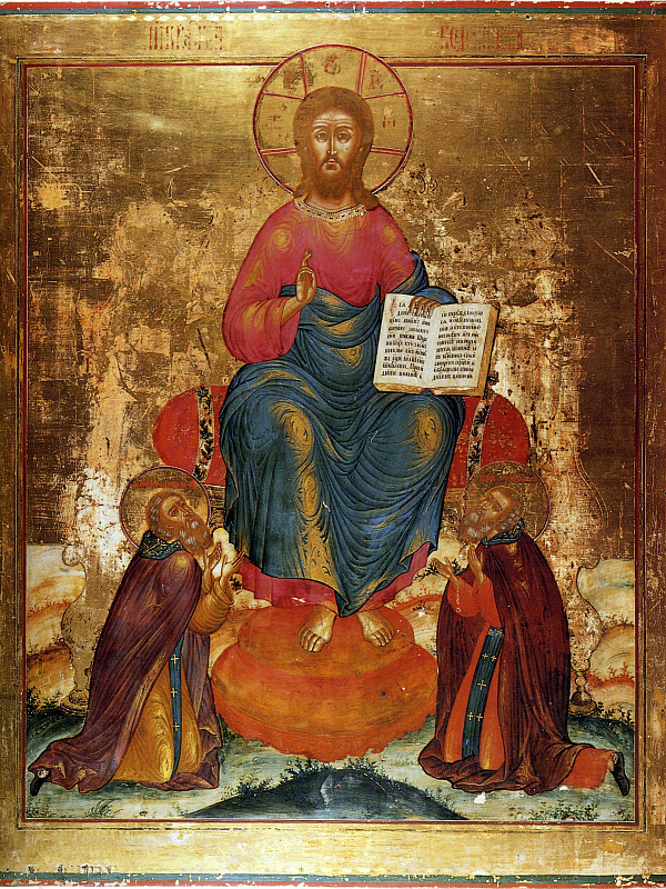 Преподобные Макарий Желтоводский и Сергий Радонежский: моление Спасу 