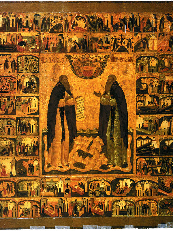 Св. Савватий и Зосима Соловецкие, с житием (Новгородская) 