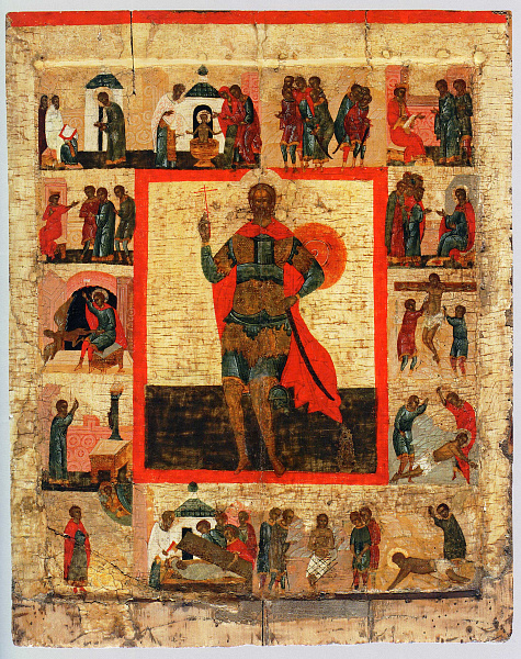 Великомученик Никита Готфский, московская икона с сюжетами жития  