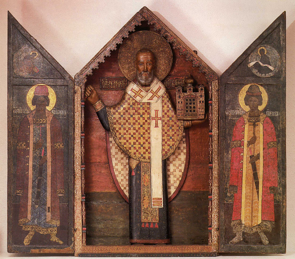 Никола Можайский, в киоте со створами 