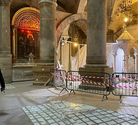 Под храмом Гроба Господня обнаружены следы сада, который упоминается в Евангелии от Иоанна