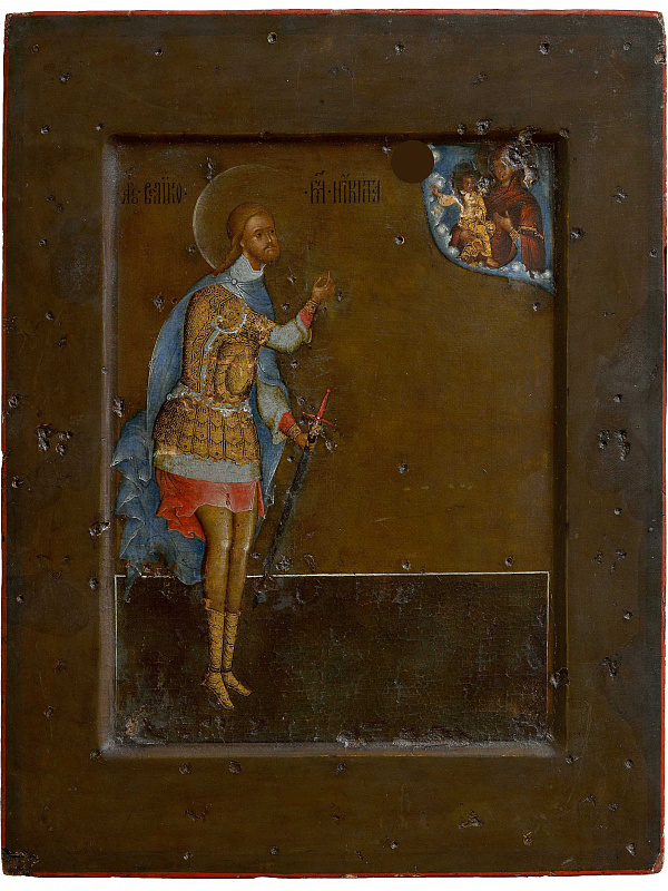 Великомученик Никита Готфский, икона-средник складня  