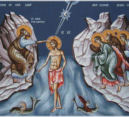 Orthodoxe Christen feiern die Taufe des Herrn