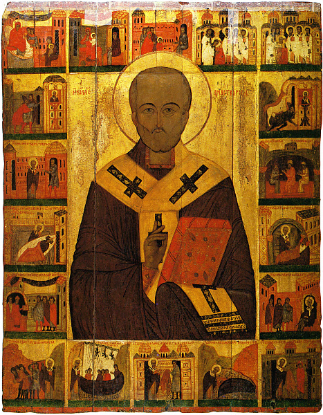 Святитель Николай, архиепископ Мирликийский, с житием (Новгородская)  