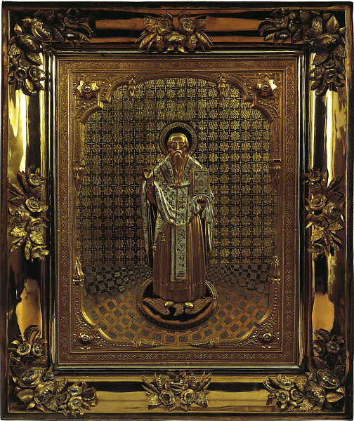 Св. Стефан Пермский (чеканная, в киоте)  