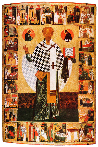 Святитель Николай с Никейским чудом и житием (Русский Север)  