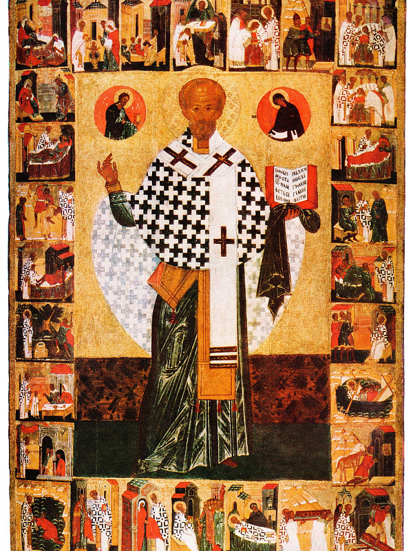 Святитель Николай с Никейским чудом и житием (Русский Север)  