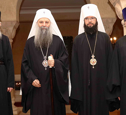 Патриарх Порфирий беседовал с митрополитом Волоколамским Антонием