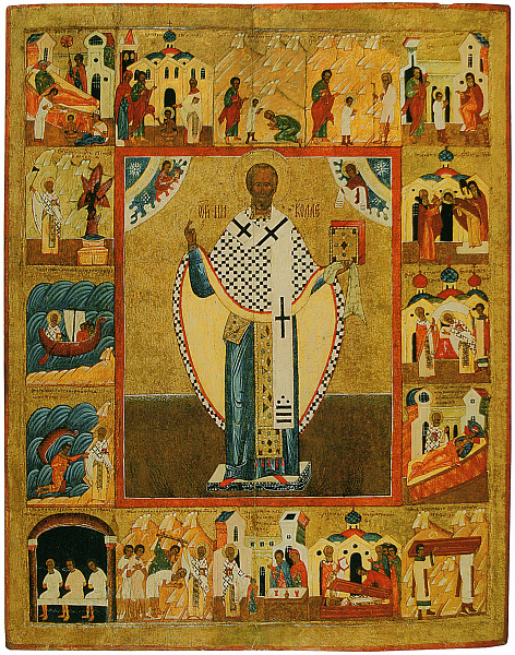 Святой Никола, с Никейским чудом и житием (Вологодская)  
