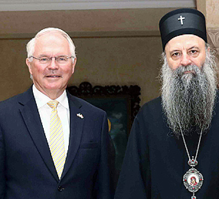 Патриарх Порфирий принял посла Хилла с прощальным визитом