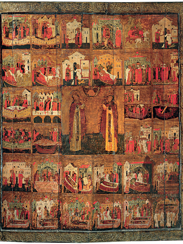 Святые блгв. Петр и Феврония Муромские, со сценами жития  