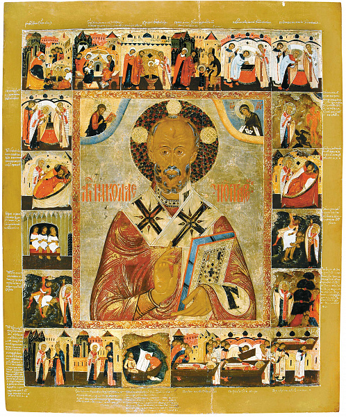 Святитель Николай Чудотворец, с Никейским чудом и житием (Поонежье)  