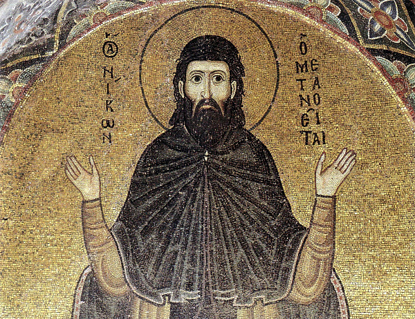 Преподобный Никон Метаноит, мозаика 