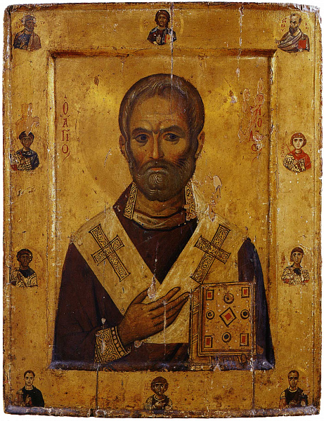 Святитель Николай Чудотворец, со святыми на полях 