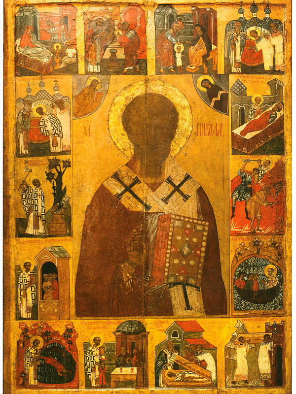 Св. Николай Чудотворец, с Никейским чудом и житием  