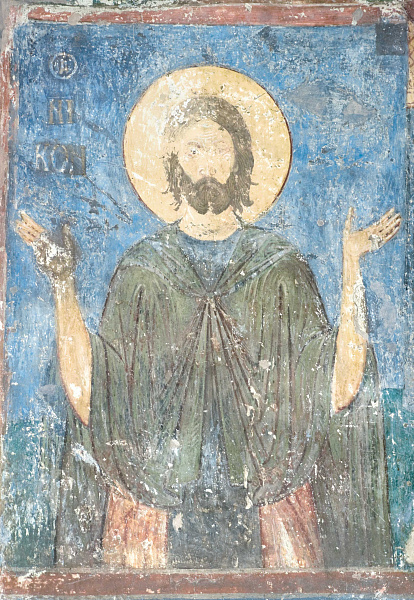 Преподобный Никон Метаноит, фреска 