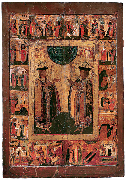 Святые благоверные князья Борис и Глеб с житием (Владимирская)