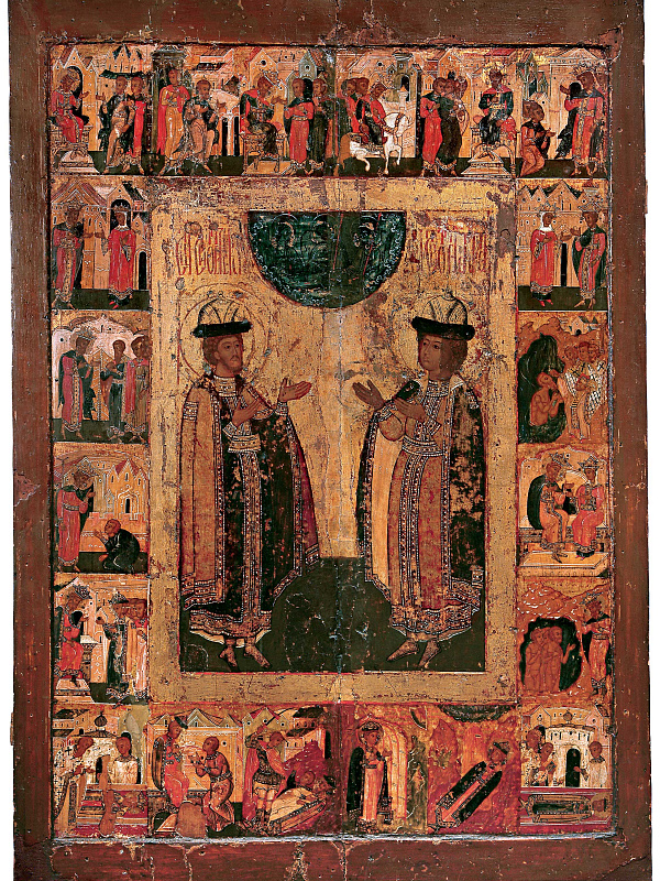 Святые благоверные князья Борис и Глеб с житием (Владимирская)