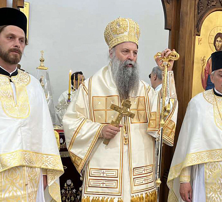 Патриарху Порфирию поклонились в церкви святого апостола Луки в Крняче