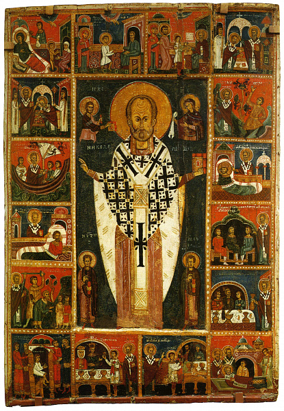 Николай Чудотворец со св. Космой и Дамианом (с житием св. Николая)  