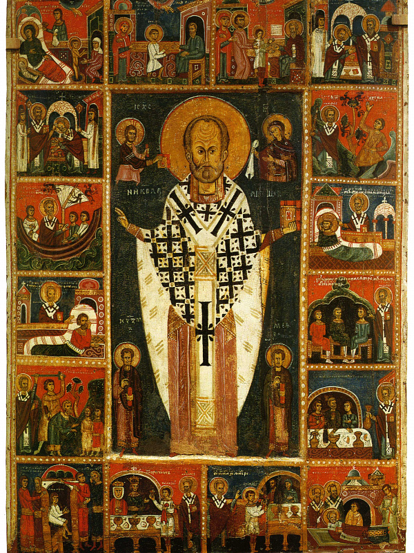 Николай Чудотворец со св. Космой и Дамианом (с житием св. Николая)  