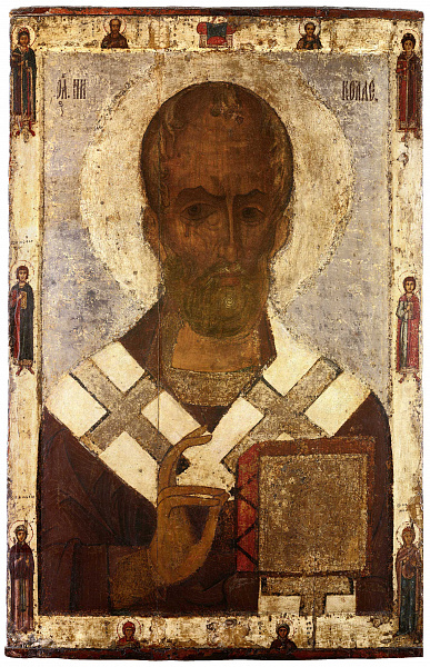 Святитель Николай Чудотворец, с избранными святыми (Новгородская)  