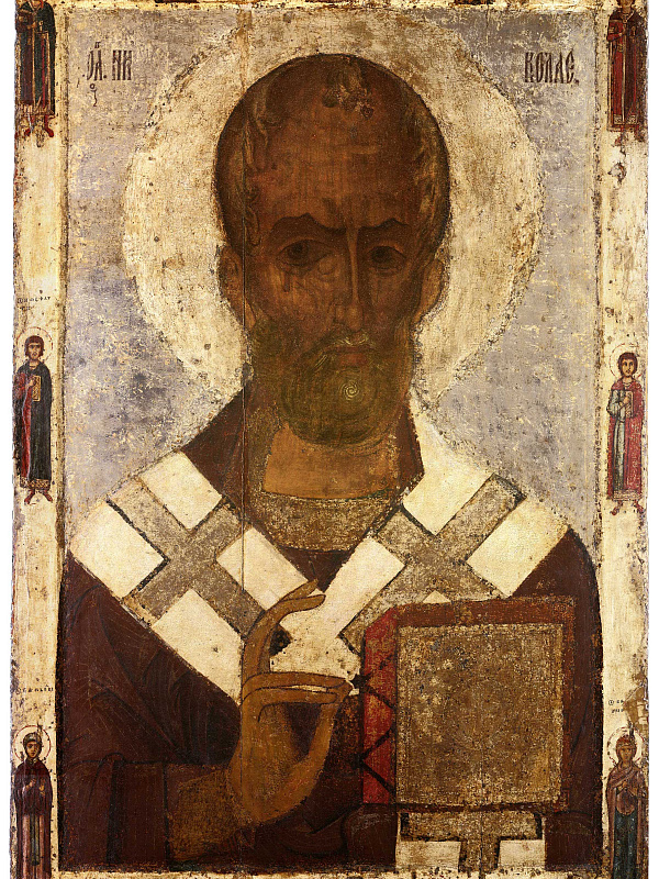 Святитель Николай Чудотворец, с избранными святыми (Новгородская)  