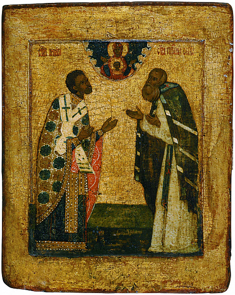 Св. Никита Печерский, епископ Новгородский с прпдб. Сергием Радонежским 