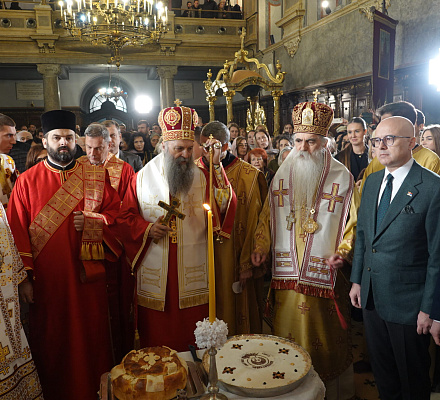 Сербский Патриарх Порфирий возглавил Святую литургию по случаю праздника города Нови-Сада