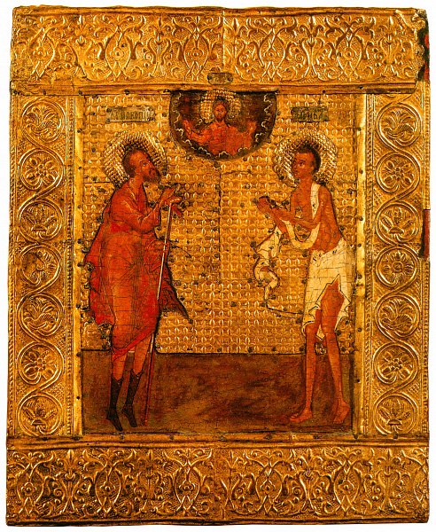 Блаженные Прокопий и Иоанн Устюжские, предстоящие Спасу 