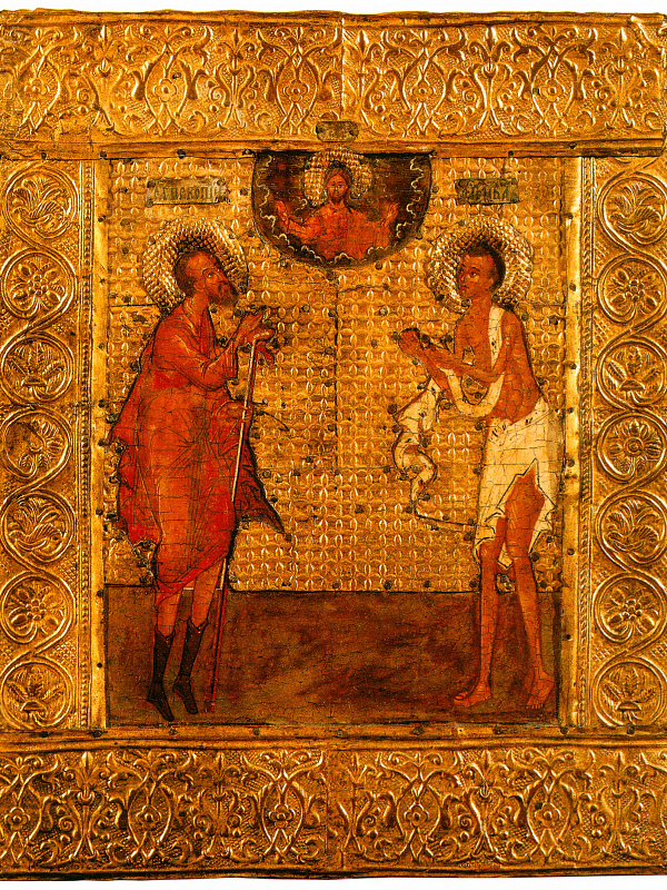 Блаженные Прокопий и Иоанн Устюжские, предстоящие Спасу 