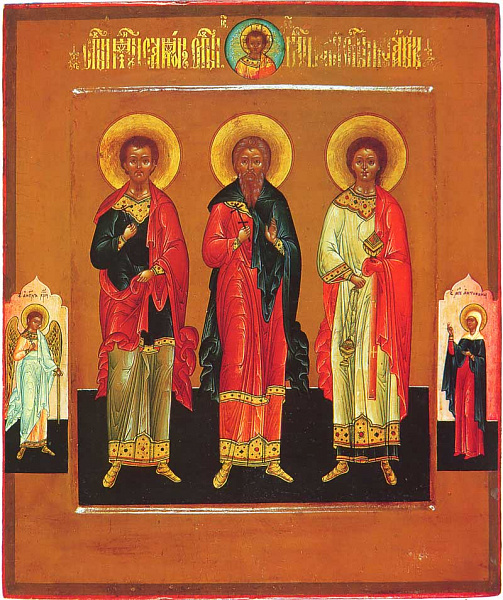 Мч. Самон, Гурий и Авив, со святыми на полях 