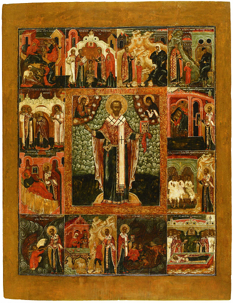 Святой Николай Чудотворец, с житием и Никейским чудом (Ярославская)  