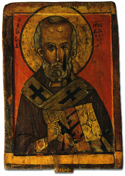 Николай Угодник (двусторонняя выносная икона)