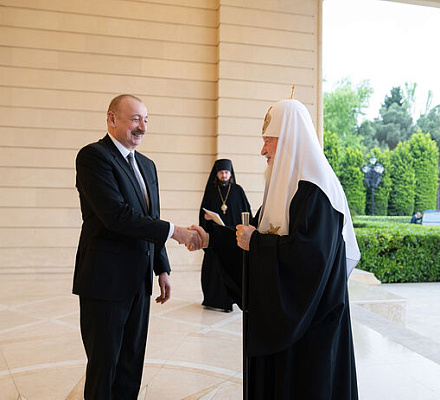 Состоялась встреча Святейшего Патриарха Кирилла с Президентом Азербайджана Ильхамом Алиевым