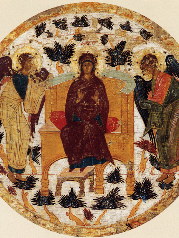 Богоматерь (на престоле, с предстоящими архангелами)