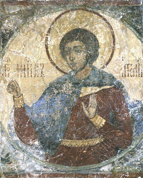 Св. Пантелеимон Целитель, фреска (Юрьевец Повольский)  